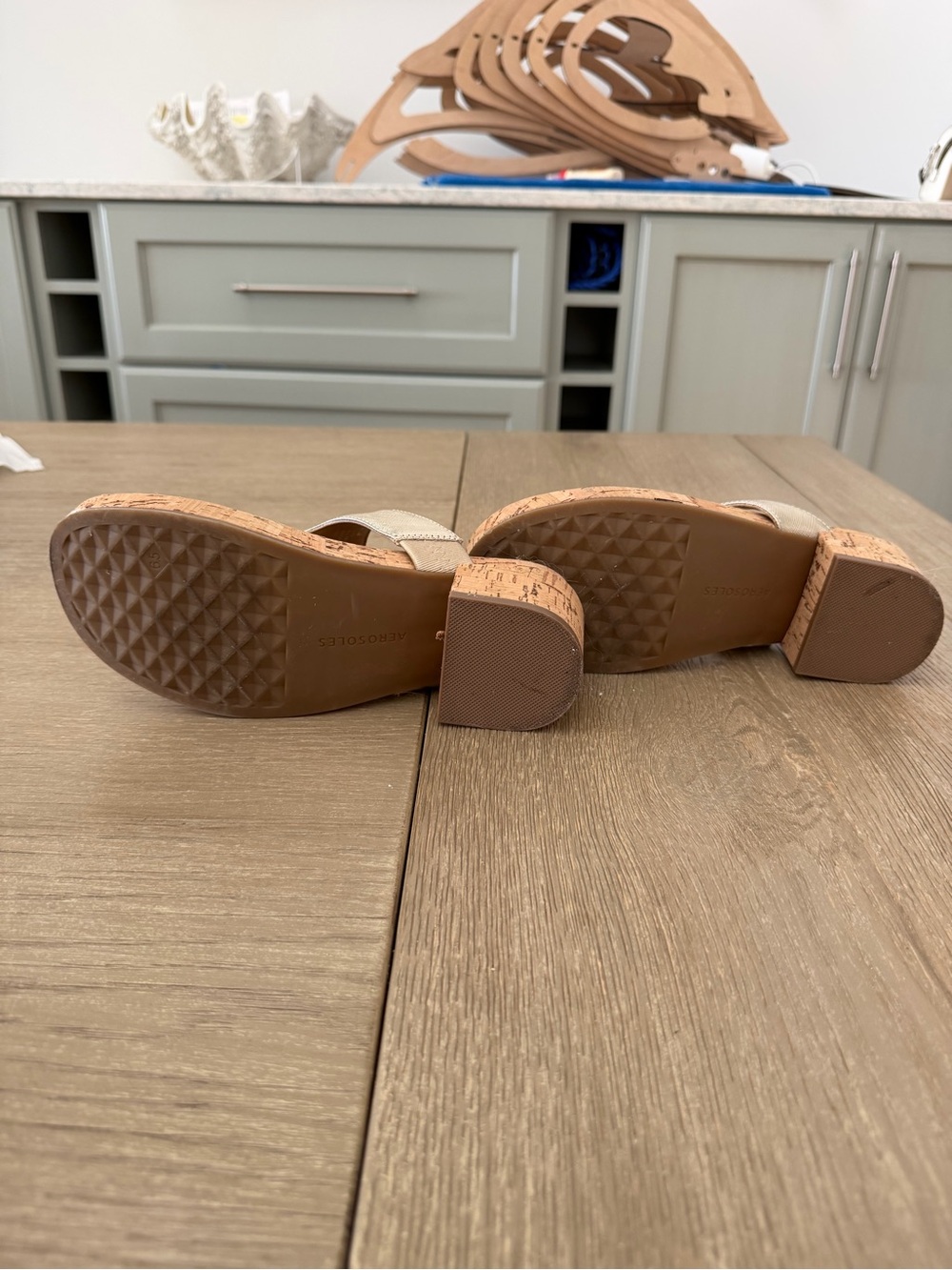 AEROSOLES Tan Cork-Accent Women's Sandals